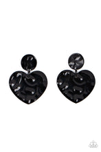 Load image into Gallery viewer, paparazzi-accessories-just-a-little-crush-black-post earrings