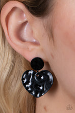 Load image into Gallery viewer, Just a Little Crush - Black Post Earrings - Paparazzi Jewelry