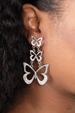 Load image into Gallery viewer, Flamboyant Flutter - White Post Earrings - Paparazzi Jewelry