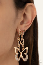 Load image into Gallery viewer, Flamboyant Flutter - Gold Post Earrings - Paparazzi Jewelry