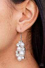 Load image into Gallery viewer, Fond of Baubles - White Earrings - Paparazzi Jewelry
