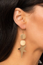 Load image into Gallery viewer, Star Bizarre - Gold Earrings - Paparazzi Jewelry