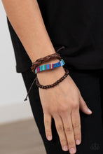 Load image into Gallery viewer, Textile Texting - Blue Bracelet - Paparazzi Jewelry