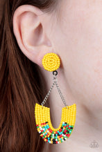 Load image into Gallery viewer, Make it RAINBOW - Yellow Post Earrings - Paparazzi Jewelry