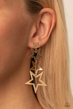 Load image into Gallery viewer, Superstar Crescendo - Gold Post Earrings - Paparazzi Jewelry