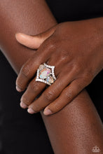 Load image into Gallery viewer, Bow Down to Dazzle - White Ring - Paparazzi Jewelry