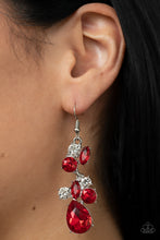 Load image into Gallery viewer, Rhinestone Reveler - Red Earrings - Paparazzi Jewelry