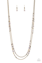 Load image into Gallery viewer, paparazzi-accessories-petitely-prismatic-brass-necklace
