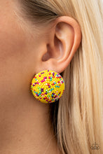 Load image into Gallery viewer, Kaleidoscope Sky - Yellow Post Earrings - Paparazzi Jewelry