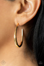 Load image into Gallery viewer, CURVE Your Appetite - Gold Earrings - Paparazzi Jewelry