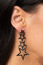 Load image into Gallery viewer, Superstar Crescendo - Black Post Earrings - Paparazzi Jewelry