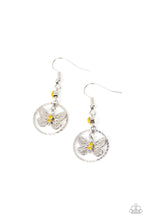Load image into Gallery viewer, paparazzi-accessories-fabulous-flutter-yellow-earrings