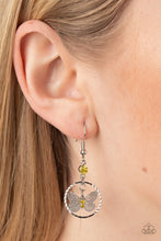 Load image into Gallery viewer, Fabulous Flutter - Yellow Earrings - Paparazzi Jewelry