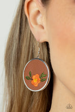 Load image into Gallery viewer, Prairie Patchwork - Orange Earrings - Paparazzi Jewelry