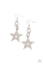 Load image into Gallery viewer, paparazzi-accessories-cosmic-celebrity-white-earrings