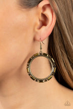 Load image into Gallery viewer, Gritty Glow - Brass Earrings - Paparazzi Jewelry