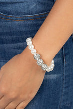 Load image into Gallery viewer, Breathtaking Ball - White Bracelet - Paparazzi Jewelry