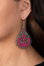 Load image into Gallery viewer, Botanical Beauty - Pink Earrings - Paparazzi Jewelry