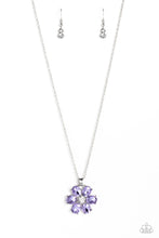Load image into Gallery viewer, paparazzi-accessories-fancy-flower-girl-purple-necklace