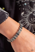 Load image into Gallery viewer, BURSTING the Midnight Oil - Silver Bracelet - Paparazzi Jewelry