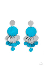 Load image into Gallery viewer, paparazzi-accessories-shell-of-the-ball-blue-post earrings