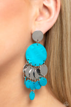 Load image into Gallery viewer, SHELL of the Ball - Blue Post Earrings - Paparazzi Jewelry