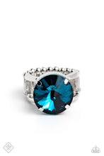 Load image into Gallery viewer, paparazzi-accessories-pronged-powerhouse-blue-ring