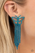 Load image into Gallery viewer, Billowing Butterflies - Blue Post Earrings - Paparazzi Jewelry