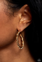 Load image into Gallery viewer, Braided Bravado - Gold Earrings - Paparazzi Jewelry