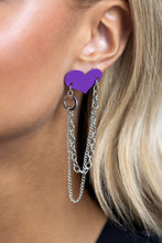 Load image into Gallery viewer, Altered Affection - Purple Post Earrings - Paparazzi Jewelry