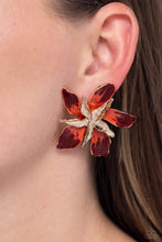 Load image into Gallery viewer, Warped Wallflower - Red Post Earrings - Paparazzi Jewelry