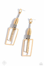 Load image into Gallery viewer, paparazzi-accessories-clear-the-square-gold-post earrings