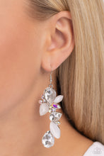 Load image into Gallery viewer, Fancy Flaunter - White Earrings - Paparazzi Jewelry