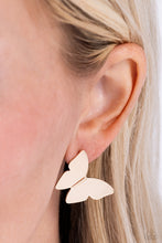 Load image into Gallery viewer, Butterfly Beholder - Gold Post Earrings - Paparazzi Jewelry