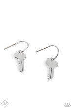 Load image into Gallery viewer, paparazzi-accessories-the-key-to-everything-silver-earrings