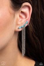 Load image into Gallery viewer, Fault Line Fringe - Blue Post Earrings - Paparazzi Jewelry