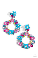 Load image into Gallery viewer, paparazzi-accessories-wreathed-in-wildflowers-blue-post earrings
