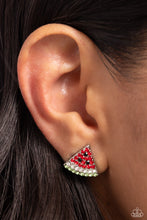 Load image into Gallery viewer, Watermelon Slice - Red Post Earrings - Paparazzi Jewelry
