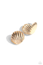 Load image into Gallery viewer, paparazzi-accessories-seashell-surprise-gold-earrings