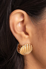 Load image into Gallery viewer, Seashell Surprise - Gold Earrings - Paparazzi Jewelry
