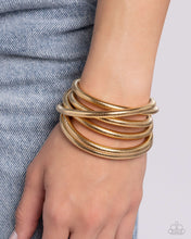 Load image into Gallery viewer, Stacked Severity - Gold Bracelet - Paparazzi Jewelry