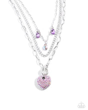 Load image into Gallery viewer, paparazzi-accessories-heart-history-purple-necklace