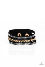 Load image into Gallery viewer, paparazzi-accessories-rollin-in-rhinestones-black-bracelet