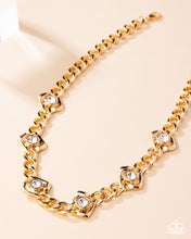 Load image into Gallery viewer, Square Silhouette - Gold Necklace - Paparazzi Jewelry
