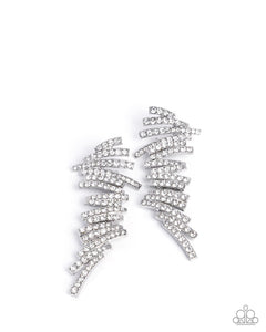 paparazzi-accessories-scattered-surety-white-post earrings