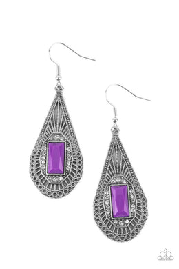 paparazzi-accessories-deco-dreaming-purple-earrings