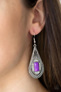 Deco Dreaming - Purple Earrings - Paparazzi Jewelry