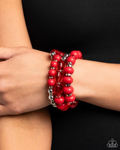 Load image into Gallery viewer, Colorful Charade - Red Bracelet - Paparazzi Jewelry
