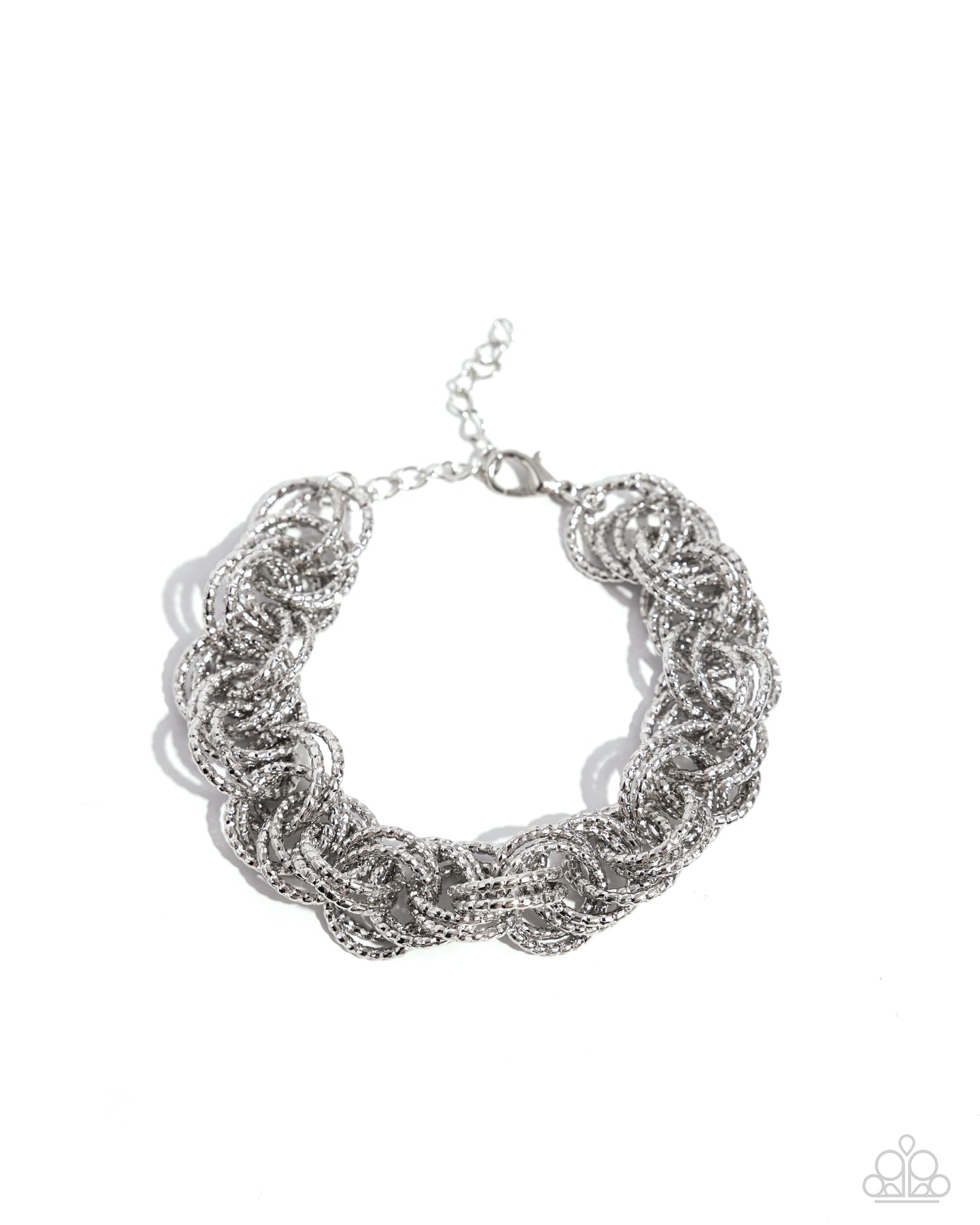 paparazzi-accessories-audible-shimmer-silver-bracelet