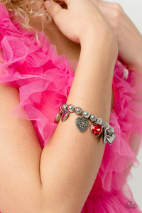 Charming Crush - Red Bracelet - Paparazzi Jewelry